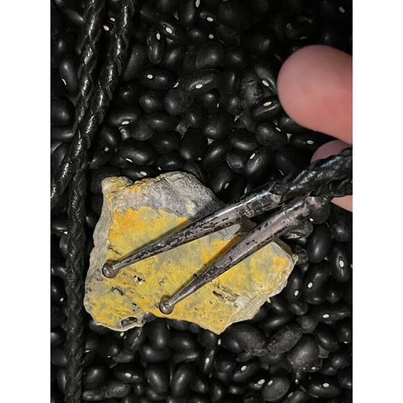 Vintage Sterling Inlaid Zuni Sun Face Turquoise Coral Onyx Mop Bolo Tie Necklace - Picture 7 of 9